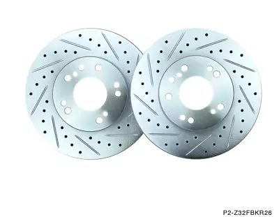 P2M Slotted Drilled Coated 26MM Front Brake Rotors For Nissan Z32 300ZX 240sx • $215