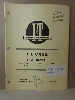 Vintage 1973 I&T Shop Service J.I. Case C-25 Manual Models 430 470 530 570 630 • $18.88