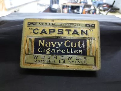 Vintage Tin Tobacco Capstan Navy Cut Cigarettes Wd Ho Wills Sydney Australia • $16.99