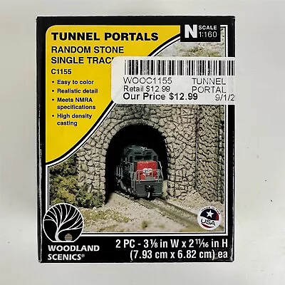 Woodland Scenics C1155 Random Stone Single Track Tunnel Portals 2 Pc N Scale NEW • $9.97