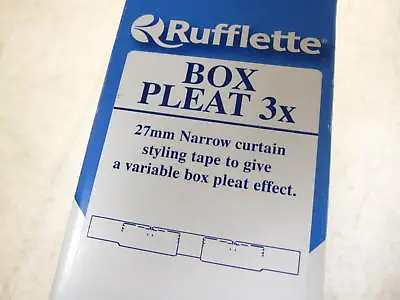 £23.55 • Buy 100 Mt Roll Of Rufflette Box Pleat 3x Curtain Tape Heading Pleating Tape 27mm 