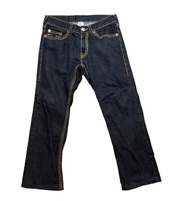 True Religion Mens Billy Super T Jeans Denim Black 36x31 Heavy Stitched USA Made • $38.24