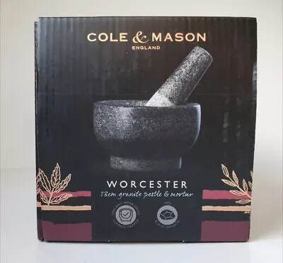 Cole And Mason England Pestle & Mortar 13 Cm 100% Black Granite New Open Box • $10