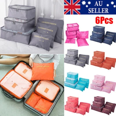 $15.19 • Buy 6pcs Packing Cubes Luggage Storage Organiser Travel Compression Suitcase Bags