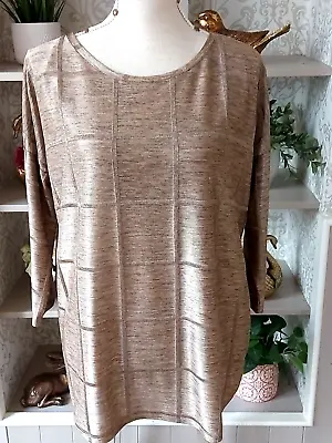 £3.50 • Buy Lovely Gold,self Check Top From F&f Relaxed Fit, 14, Nbwt