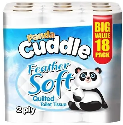 72 Rolls Feather Soft Quilted Luxury 2 Ply Toilet Paper Tissue 155 Sheets / Roll • £19.99