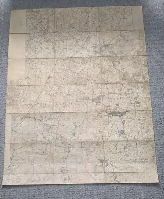 1947 North West Sussex Water Board Large Linen Foldout Map 2.5 /1 Mile • £16