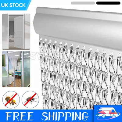 Aluminium Door Fly Screen Metal Chain Curtain Insect Blind Commercial Outdoor Uk • £41.99