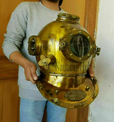 18  Divers Helmet Diving Helmet U.S Navy Mark V Deep Sea Antique Scuba Vintage • $202.65