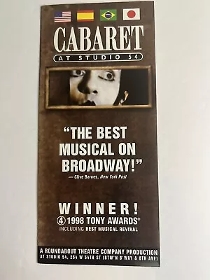 Vintage Broadway Poster / Flyer Foldout  CABARET - Michael C Hall Kander & Ebb • $15.98