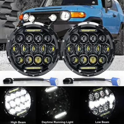 1 Pair 300W 7'' Inch Led Headlights Halo Hi/Lo Beam DRL For Land Rover Defender • £26.95