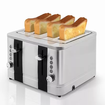 4 Slice Toaster Stainless Steel Toaster With 7 Shade Settings Extra Wide Slots • $47.50