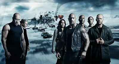 FAST AND FURIOUS 8 - LARGE WALL ART FRAMED CANVAS PICTURE 20x30 INCH • £29