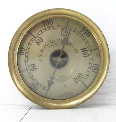 Antique Brass American Steam Gauge&valve Mfg 9-1/2  200 Psi Steam Gauge-untested • $500