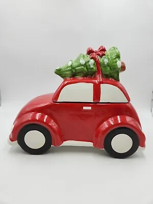 World Market Red Beatle Car Decorative Holiday Tree Cookie Jar Vtg • $22