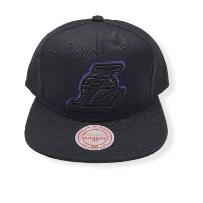 Mitchell & Ness Los Angeles Lakers Team Pop Black Adjustable Snapback Hat Cap • $34.99