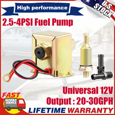 $17.95 • Buy Universal 12V 2.5-4PSI Square Fuel Pump Electric Inline Low Pressure Gas Diesel