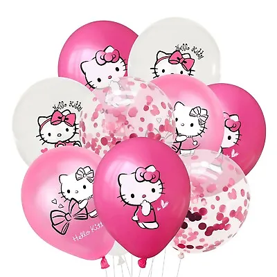 Hello Kitty Balloons 6 Ps 12  Latex Happy Birthday Party Fun KIDS DECOR AU ST • $6.99