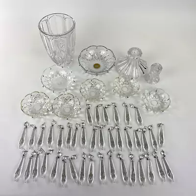 Vintage Crystal Chandelier Icicle Prisms Lot Of 40 Plus Parts Clear Glass • $84.99