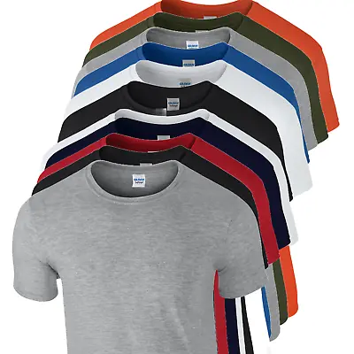 Mens Gildan Softstyle T Shirt 5 Or 3 Pack Unisex Plain Cotton Bulk T-Shirt Mixed • £26.99