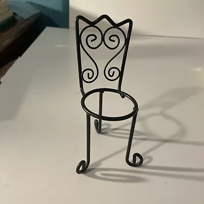 Decorative Metal Vase Holder Chair 6 1/2” Tall Crafts Decor • $14.99