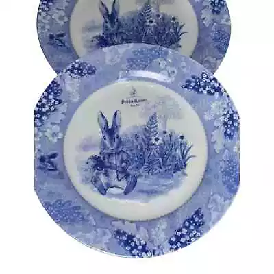 NEW🌷 Beatrix Potter Blue Toile Peter Rabbit Easter Dinner Plate Set Of 4  • $69.99