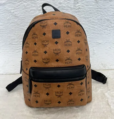 $1190 MCM Stark Visetos Backpack Cognac/Black  NEW • $539.10