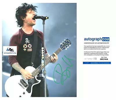 BILLIE JOE ARMSTRONG AUTOGRAPH SIGNED 8x10 PHOTO GREEN DAY ACOA • $250