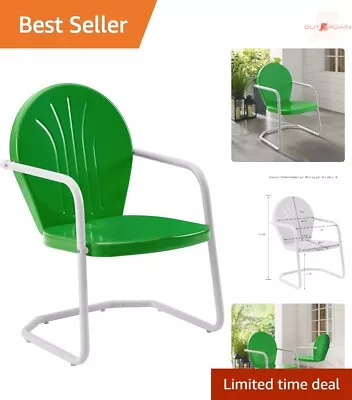 Vintage Griffith Metal Chair - Fade-Proof Garden Furniture In Grasshopper Green • $117.79