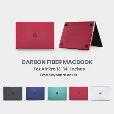 $17.62 • Buy Carbon Fiber Case Cover Shell For MacBook Air / Pro 13 14 Inch + Keyboard Cover 