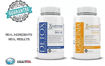 $14.99 • Buy Pure Garcinia Cambogia 60% HCA & Detox Colon Total Body Cleanse Weight Loss 