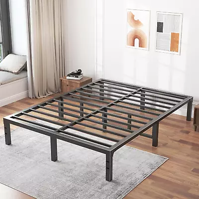 King Bed Frame 14 Inch Heavy Duty Metal Platform Bed Frame King Size • $130.01