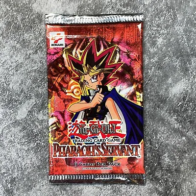 YuGiOh Pharaoh’s Servant Booster Pack Sealed New 2002 Square Logo 100% UNWEIGHED • $35