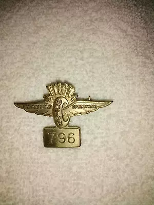 1957 Silver Tone Indy 500 Pit Pass Pin No. 796 • $65