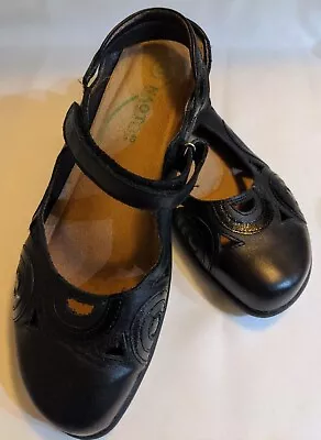NAOT Black Leather Mary Jane Flats Size EU 40 Women’s 9.5 Israel Comfort Shoe • $29.95