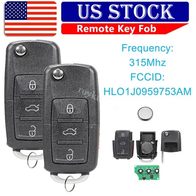 2 For 2002 2003 2004 2005 Volkswagen VW Beetle Keyless Remote Car Flip Key Fob • $22.28