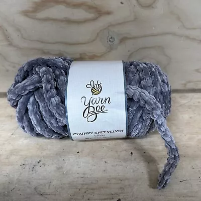 Yarn Bee Chunky Knit Silver Velvet Yarn One Skein Craft Stitch 40 Yds • $23.99