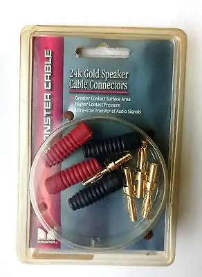 £11.85 • Buy Monster Cable 24k Gold Speaker Connectors Plugs 2 Pairs MT R-H EU