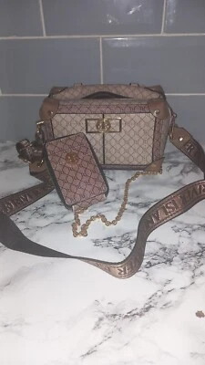£19.99 • Buy River Island Beige/brown Trunk Crossbody Bag With Pouchette 