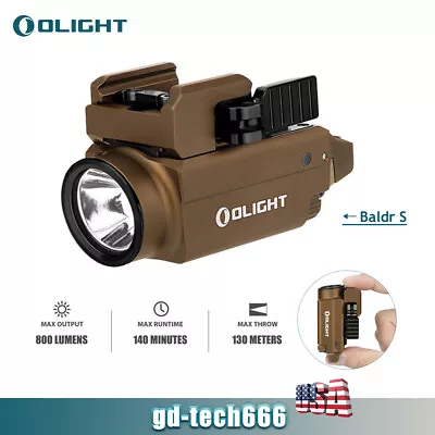 Olight Baldr S 800 Lumen Green Laser Desert Tan Rechargeable Tactical Flashlight • $129.95