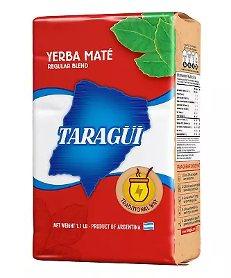 Taragüi Yerba Mate With Stems 500 Gr - 1.1 Lbs (Red Pack) • $13.26