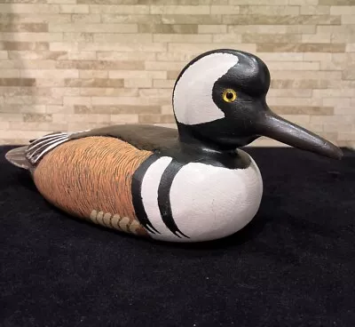 Hooded Merganser Duck Decoy Hand Carved And Painted Artist Signed 1994 • $46