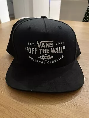 Vans Off The Wall - Mens Snapback Flat Brim Baseball Cap Hat - Black - One Size • £18