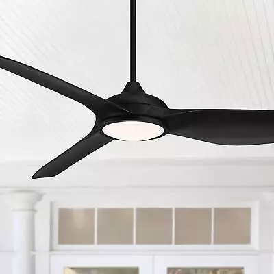 60  Dark Vader Modern 3 Blade Indoor Outdoor Ceiling Fan LED Light Remote Black • $399.99