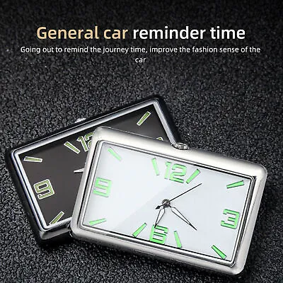 Mini Quartz Analog Watch Stick-On Clock Luminous Square Watch For Car Motorcycle • $5.89