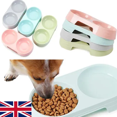 £4.50 • Buy Non-Slip Dog Cat Puppy Feeder Double Water Food Dish Pet Bowls Feeding Drinking