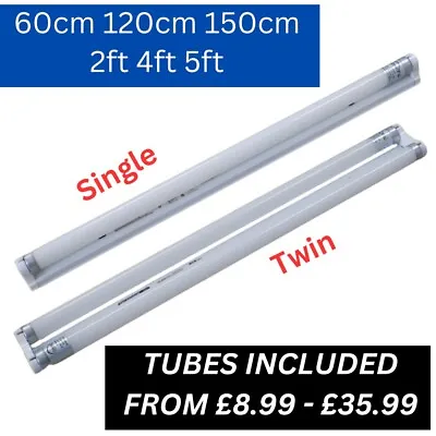 60cm 120cm 150cm 2ft 4ft 5ft LED Batten Fitting With 6000K Tubes Included T8 • £8.99