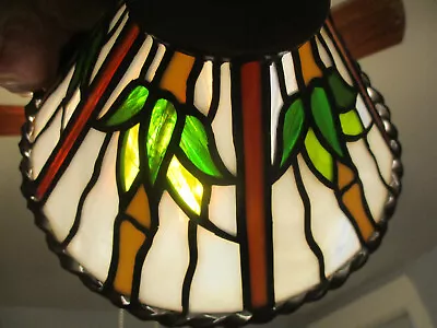 Tiffany Style Artisan Bamboo Leaves Mission Stained Glass Table Lamp Shade Only • $39.99