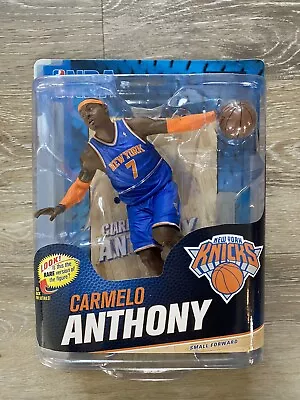 Nba Series 23 Carmelo Anthony Mcfarlane Blue Jersey Figure Knicks Case Fresh • $69.99