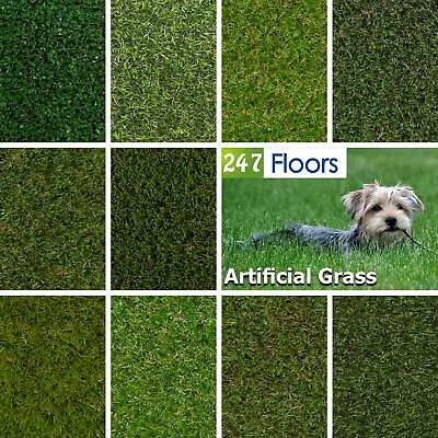 Artificial Grass Quality Realistic Green Astro Turf Lawn Garden Artificial Grass • £0.99